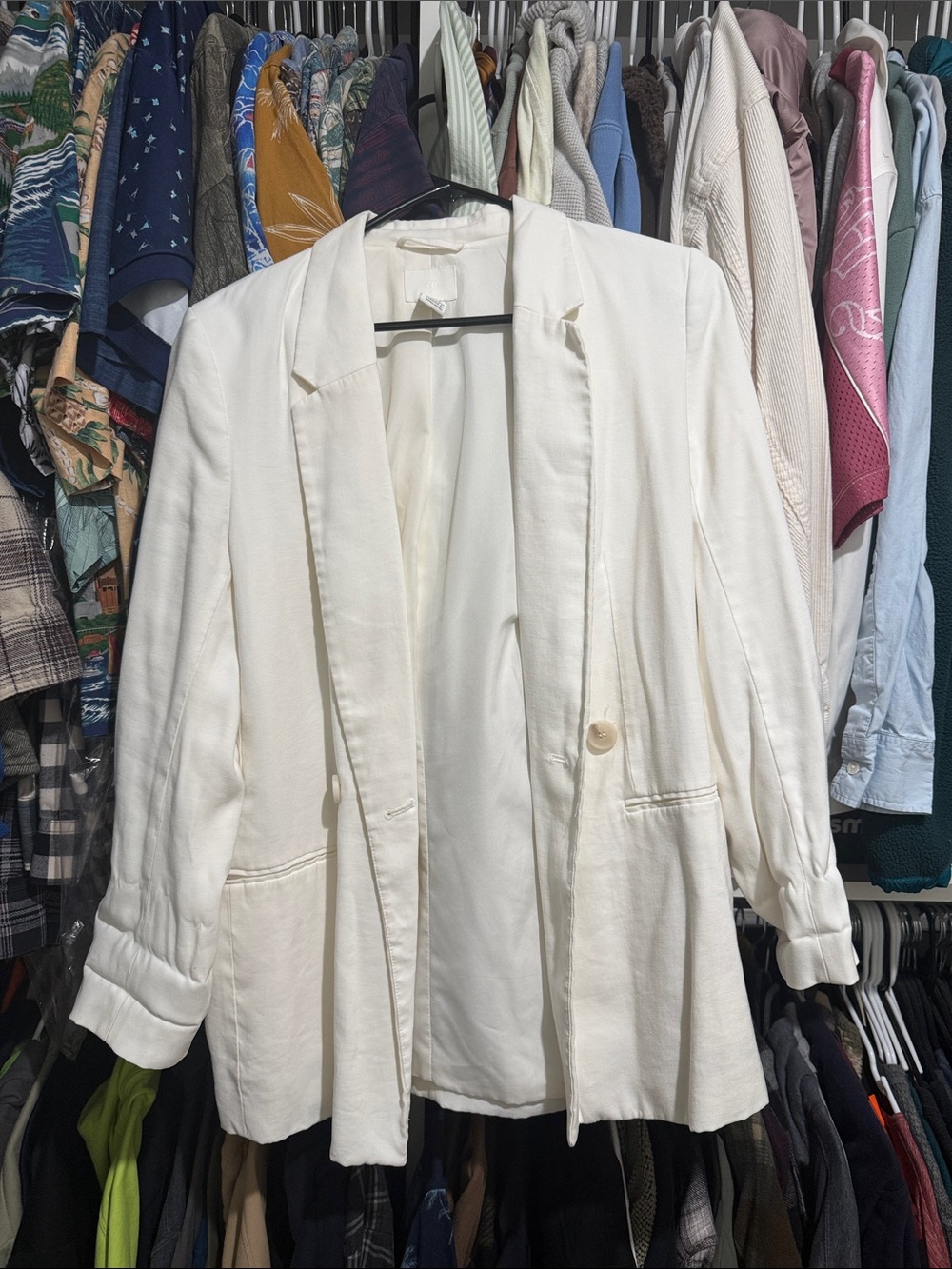 Women's Cream Open-Front Blazer Jacket